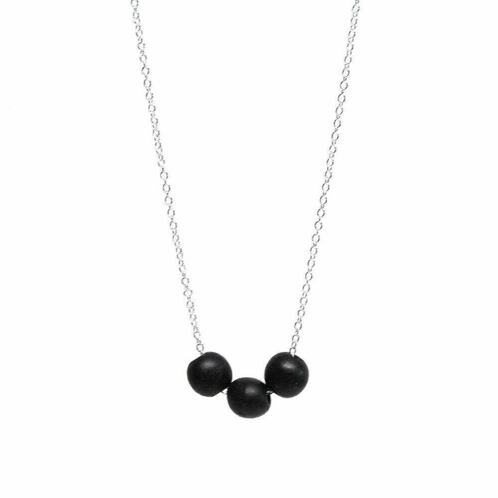 Wood Beads Necklace: 3 Wishes Minimalist Fashion Jewelry for Mom, Grandma, Teens